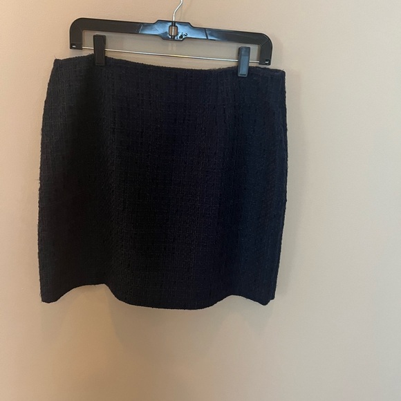 NWT LOFT Tweed Button Trim Navy Mini Wrap Skirt Size 10 - Picture 5 of 8